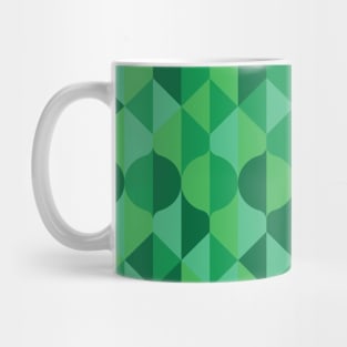 Abstract green leaves geometric pattern Mug